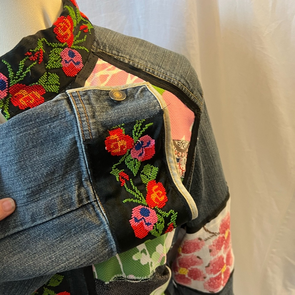 Colorful Patchwork Denim Jacket - Picture 8 of 12